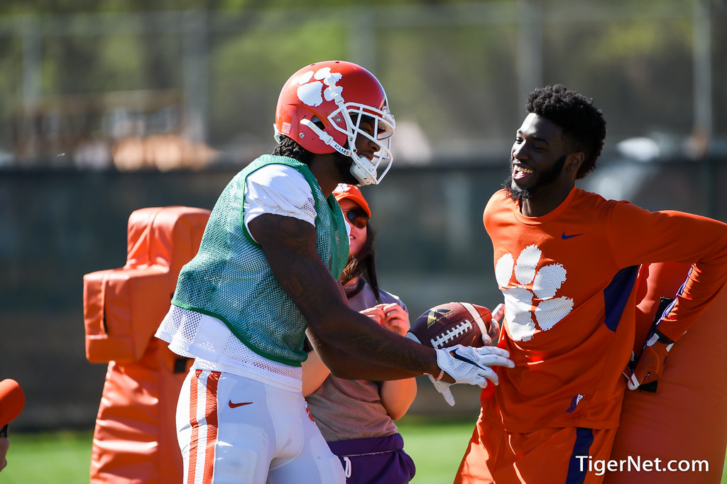 Clemson Football Photo of Deon Cain and Mike Williams and practice