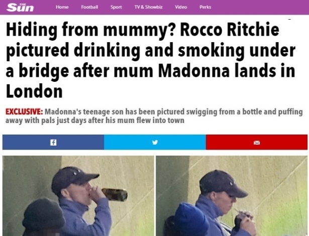 Filho de Madonna é fotografado fumando e bebendo embaixo de ponte