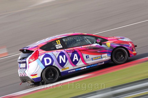 Jessica King in the BRSCC Fiesta Championship at Silverstone, April 2016