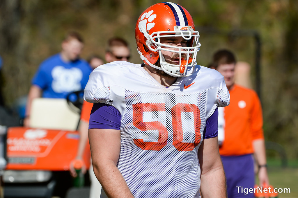 Clemson Football Photo of Justin Falcinelli and practice