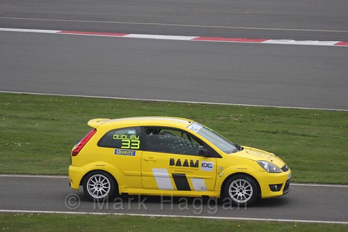 Angus Dudley in the BRSCC Fiesta Junior Championship at Silverstone, April 2016