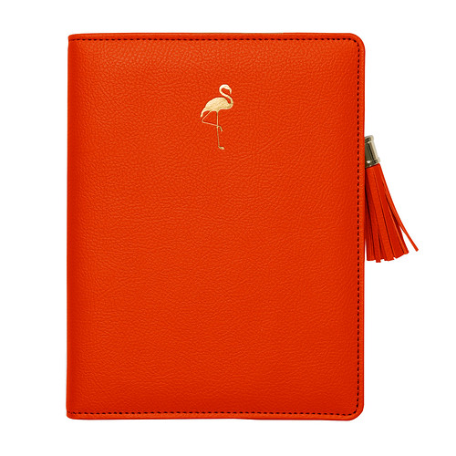 Office Finalist — CR Gibson, Zipper Leatherette Journal - Flamingo
