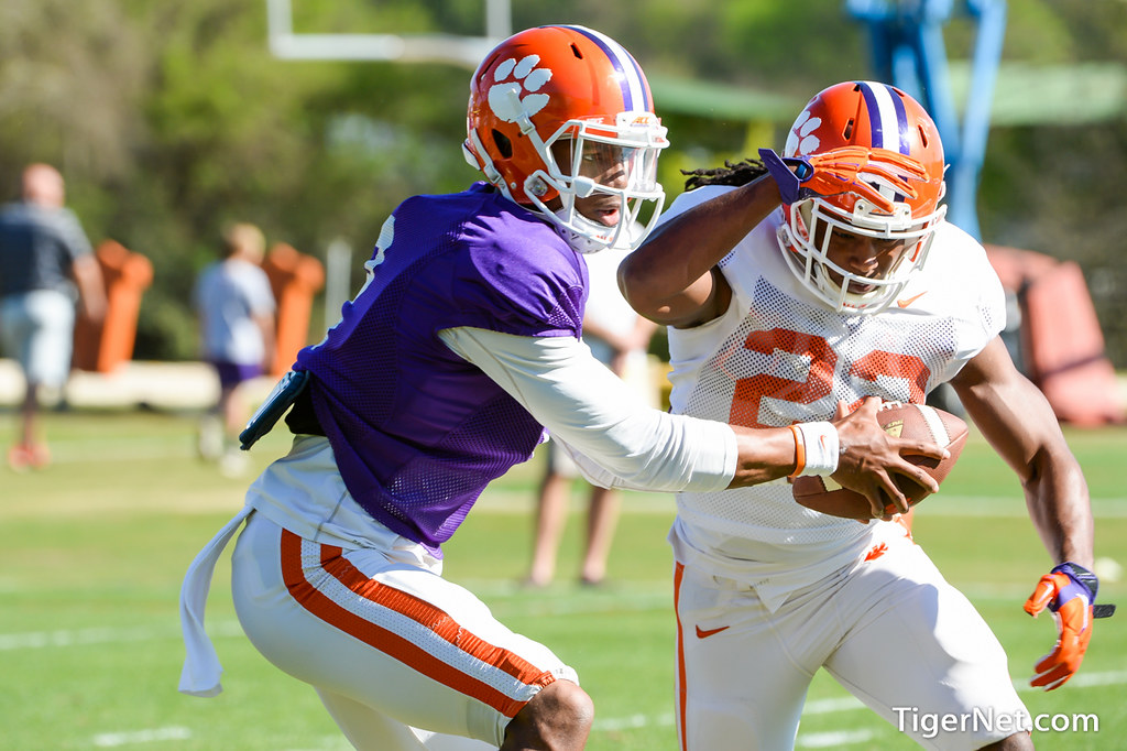 Clemson Football Photo of Kelly Bryant and Tyshon Dye and practice