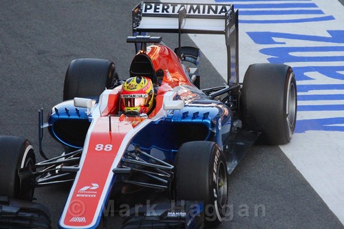 Rio Haryanto in his Manor car during Formula One Winter Testing 2016