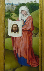 Van der Weyden, Crucifixion Triptych, detail with Veronica