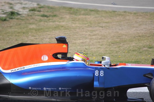 Rio Haryanto in his Manor car in Formula One Winter Testing 2016