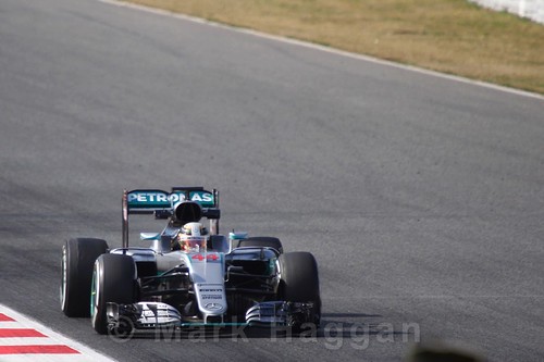 Lewis Hamilton in the Mercedes at Formula One Winter Testing 2016