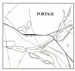 Map, Portage Railroad Lines, Scribbins