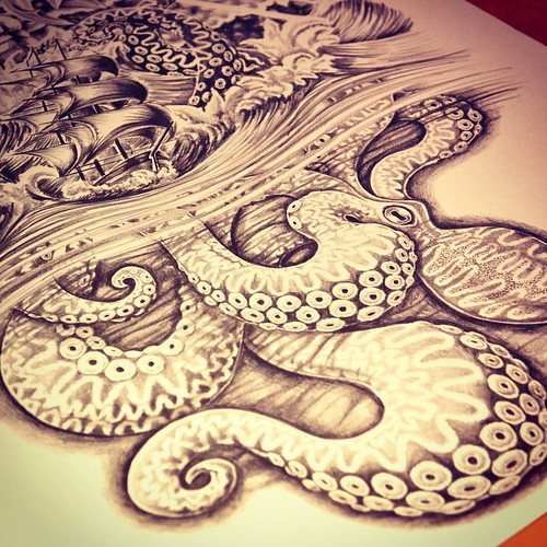 The fully finished Kraken in this Nautical Full Sleeve Tattoo Design. Full  picture coming soon! /tattoo-design #tattoo  #tattoodesign #tattooart #fullsleeve #tattoosleeve #nauticaltattoo  #krakentattoo #kraken #nautical #oc ...