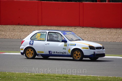 Luke Bannister in the BRSCC Fiesta Championship at Silverstone, April 2016