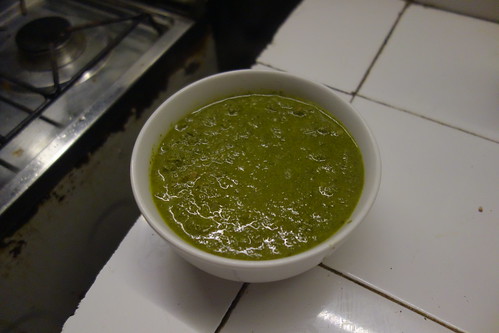 Avec quelques échalotes, on obtient cette "sauce" verte.