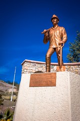 A statue honouring miners in Nacozari, Sonora.
