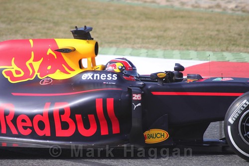 Daniil Kvyat in the Red Bull in Formula One Winter Testing 2016