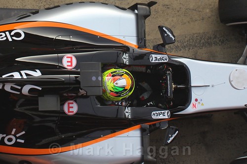 Sergio Perez in the Force India during Formula One Winter Testing 2016