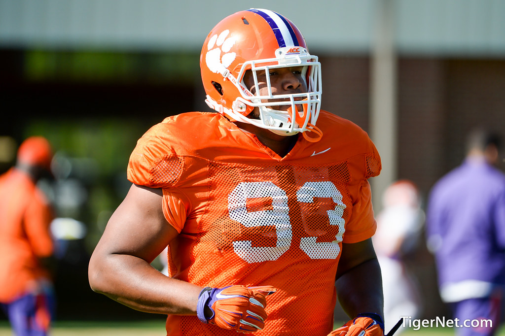 Clemson Football Photo of Sterling Johnson and practice