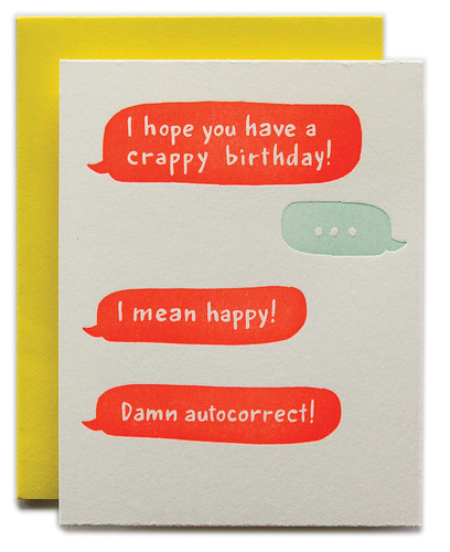 Greeting Card Finalist — Ladyfingers Letterpress, Crappy Birthday