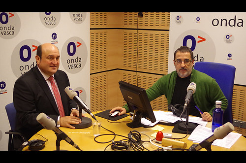 Andoni Ortuzar and Javier Vizcaino at Onda Vasca Radio Station