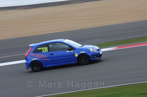 Harry Gooding in the BRSCC Fiesta Junior Championship at Silverstone, April 2016