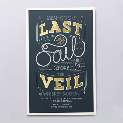 Bridal Finalist — Vista Print, Last Sail Before the Veil - Bachelorette Party Invitation