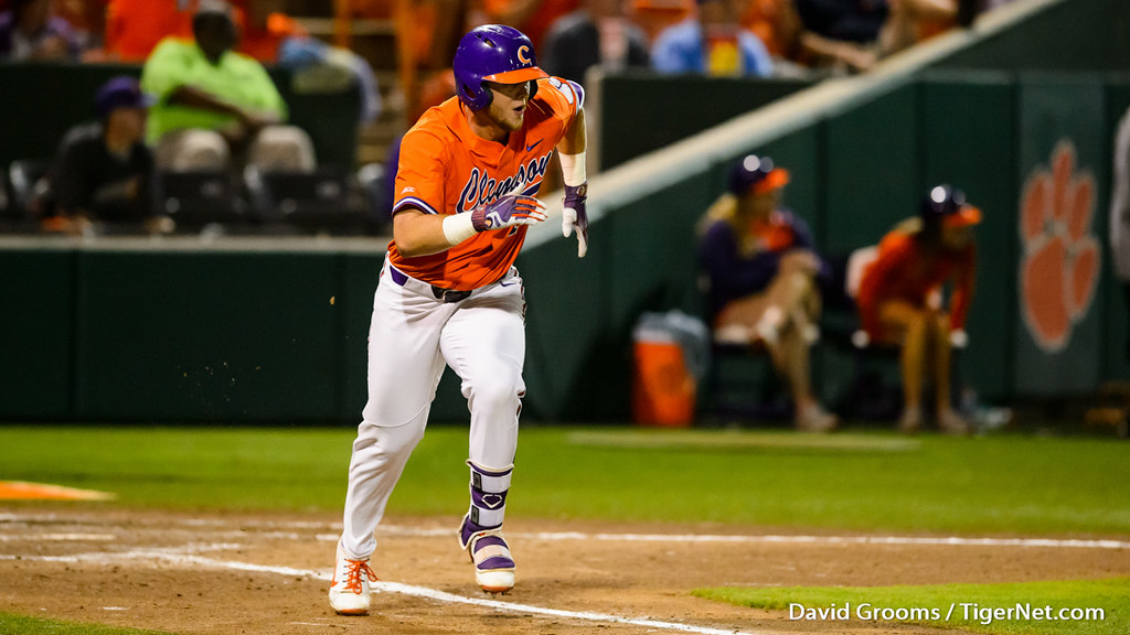 Clemson Baseball Photo of Justin Hawkins and moreheadst and ncaaregional