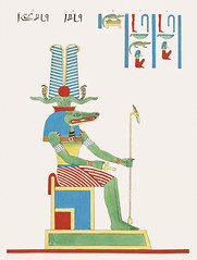 Sobek illustration from Pantheon Egyptien (1823-1825) by Leon Jean Joseph Dubois (1780-1846). Digitally enhanced by rawpixel.