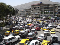 A busy street in Kabul.