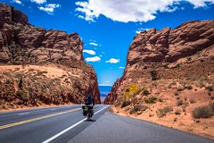 Andrew cycling amongst the big canyons in Northern Arizona