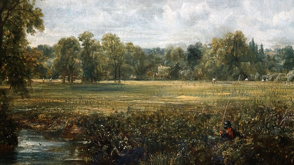 Constable, The Hay Wain (detail with harvest)