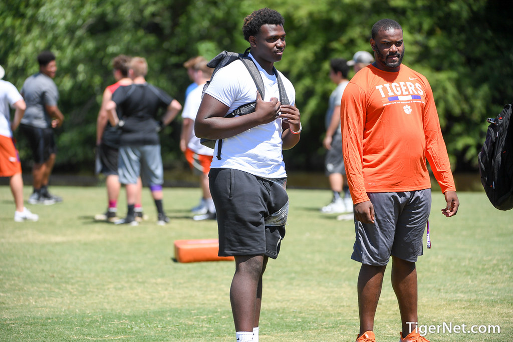Clemson Recruiting Photo of Darnell Jefferies and DeMonte Capehart and Dabo Swinney Camp