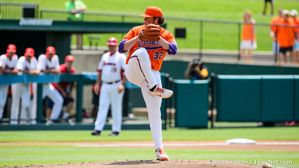 Clemson Baseball Photo of Jacob Hennessy and stjohns and ncaaregional