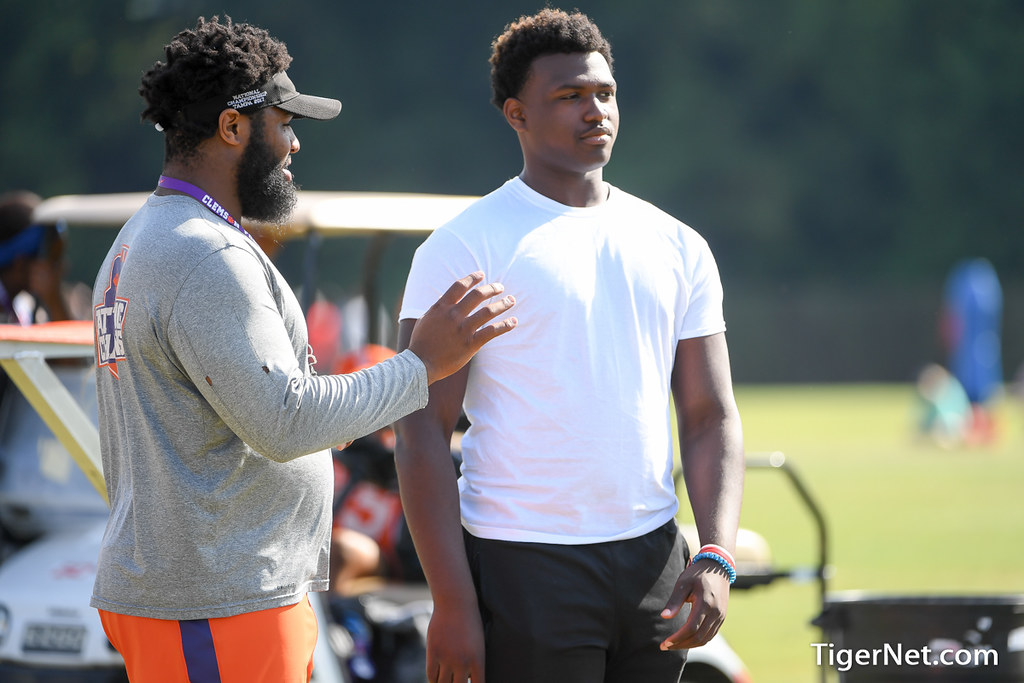 Clemson Recruiting Photo of Christian Wilkins and DeMonte Capehart and Dabo Swinney Camp