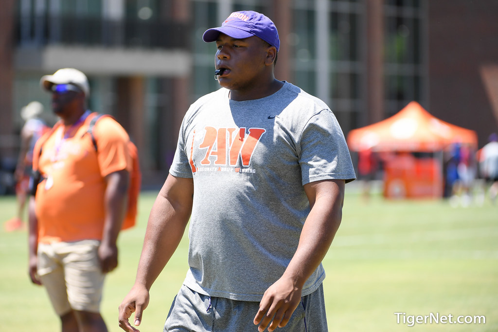 Clemson Recruiting Photo of Dexter Lawrence and Dabo Swinney Camp