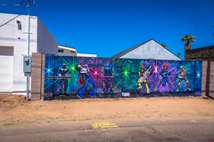 On the outskirts of Phoenix there are many alleys with street art as part of urban mural program.  Super cool