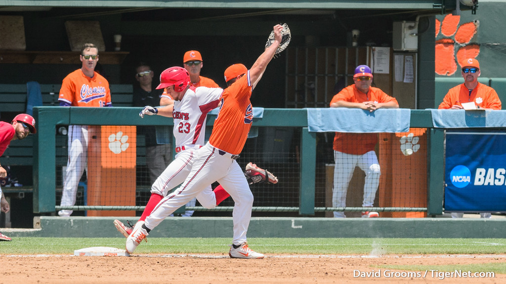 Clemson Baseball Photo of Chris Williams and stjohns and ncaaregional