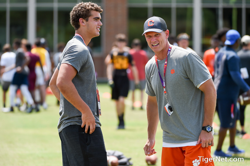 Clemson Recruiting Photo of Brent Venables and Spencer Lytle and Dabo Swinney Camp
