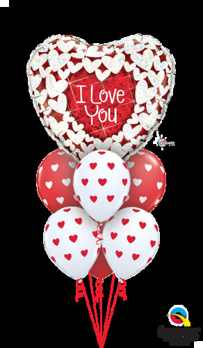 Glittering Hearts Valentine Deluxe Bouquet