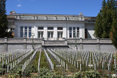 Euthanasiedenkmal vor dem Theater des Medizinischen Zentrums Baumgartner Höhe (1907)
