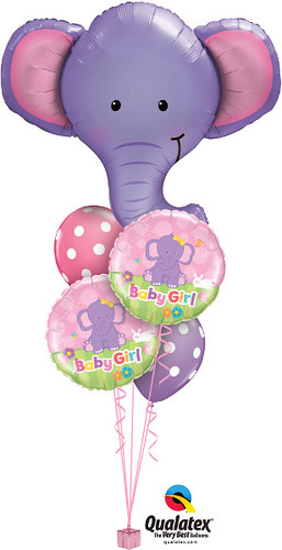 Baby Girl Elephant and Head Staggered Bouquet