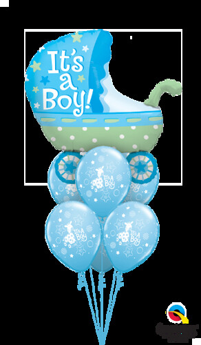 Baby Boy Blue Stroller Bouquet
