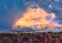 Rock foreground pano stormcell