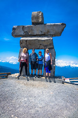 Team Bahamas at the Inukshuk at the top of Whistler mountain.