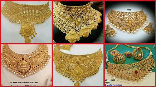 Latest Designer Gold Choker Necklace 