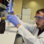 Forestry and Environmental Resources graduate student in the lab