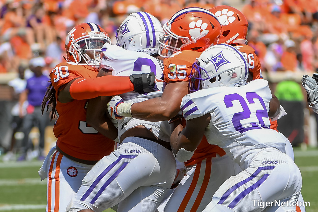 Clemson Football Photo of Jalen Williams and Justin Foster and Furman
