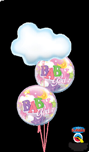 Baby Girl Clouds, Stars, & Moon