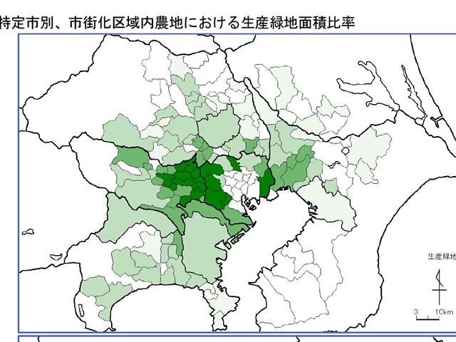 神奈川の生産緑地面積比率