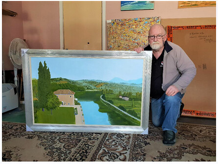 Well, I can finally show my commission work that I did for a private collector. and they are so happy with it. Tuscany Villa La Massa.
