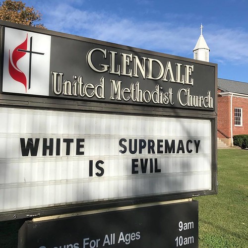 White Supremacy is Evil | Glendale United Methodist Church - Nashville Sign