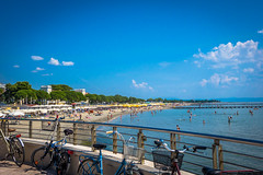 A look down the beach in Grado Italy on the Adriatic Sea.  This was not a busy weekend.  Apparently it can get crazy busy.