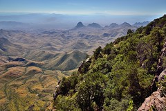 Using a Mountainside a a Frame for Peaks of the Chisos Mountains (Big Bend National Park)